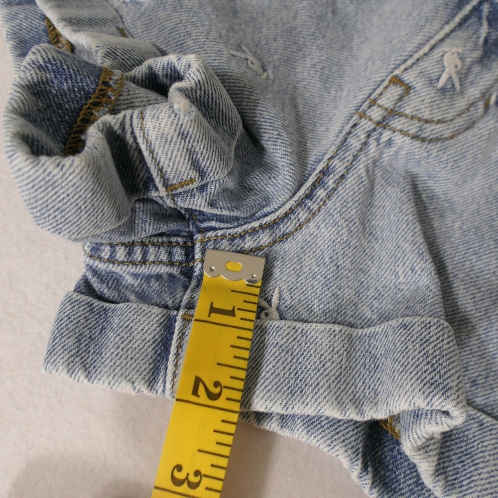 PacSun Womens Shorts Denim Blue 24 Light Wash Embroidered Bunny Playboy Y2K - Picture 5 of 10